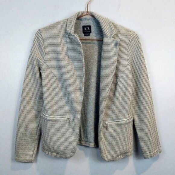 A/X Armani Exchange | Striped Cotton Casual Blazer Gray - Picture 1 of 5